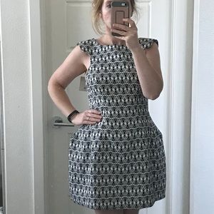 Angel Biba Black and White Cutout Mini Dress